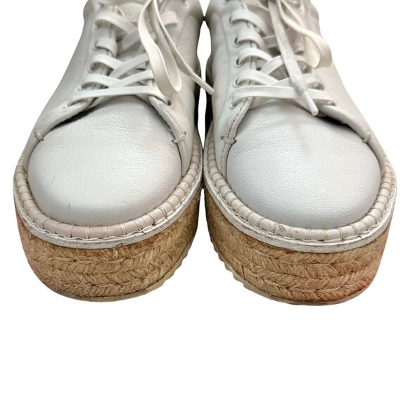Rag & Bone White Tan Rope Kent Leather Espadrille Platform Sneakers sz 37.5 / 7 - Picture 11 of 12